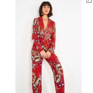 Farm Rio Winterleaf Red Jumpsuit NWT (Small)